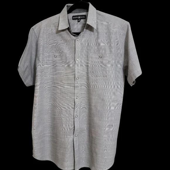 BEVERLY HILLS POLO CLUB Men's Short Sleeve Shirts Gray- M - Picture 2 of 4